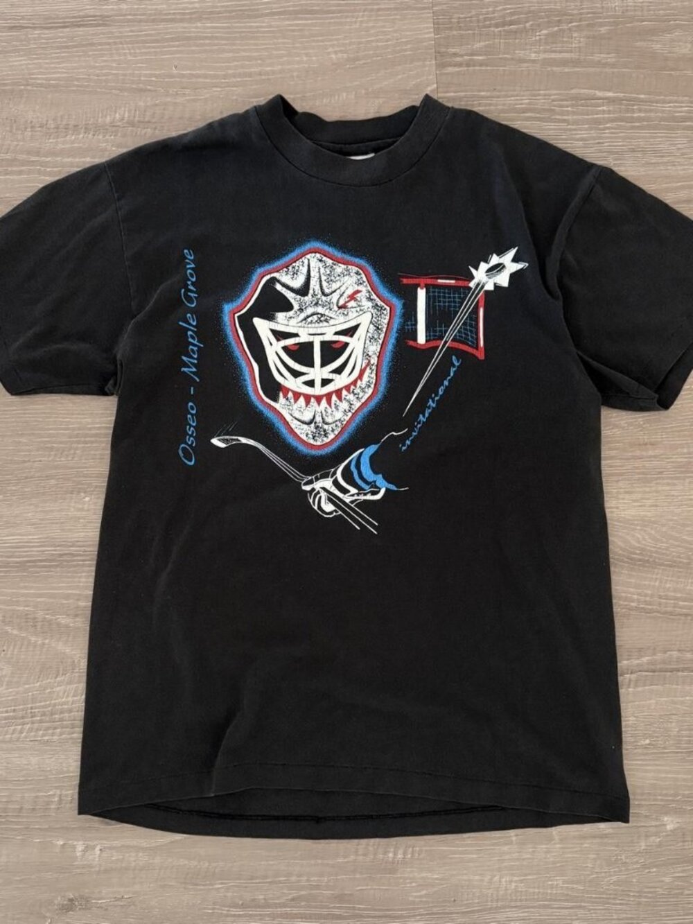 1990s Vintage Hockey Mask Single Stitch Hanes Tee